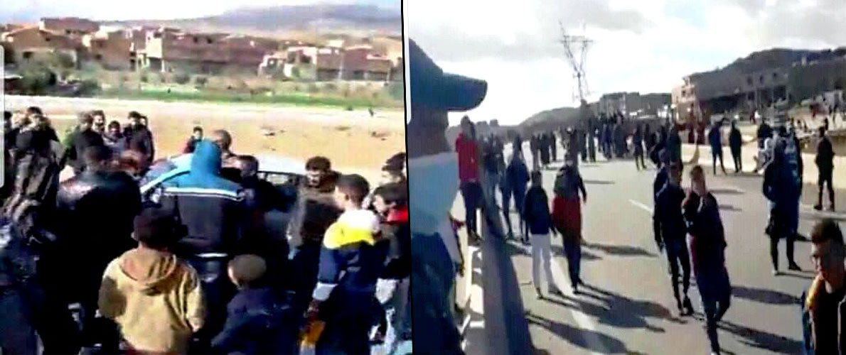 غلق الطريق الوطني بعد مقتل شاب بقصر البخاري