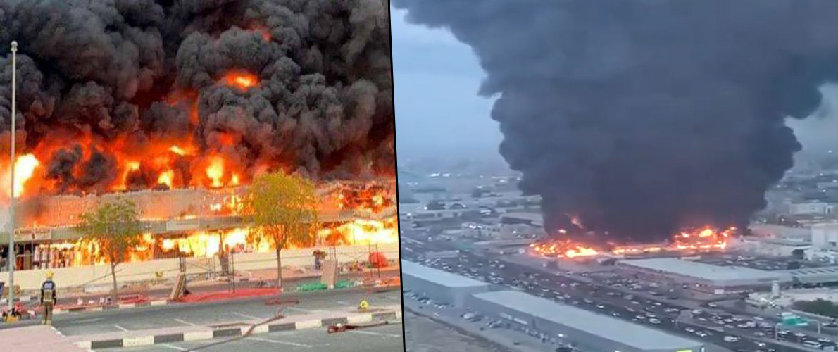 الإمارات: حريق هائل بأحد أسواق عجمان